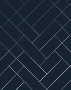 Tapet Cafe Tile, Silver & Navy Blue