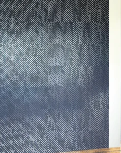 Tapet Cafe Tile, Silver & Navy Blue