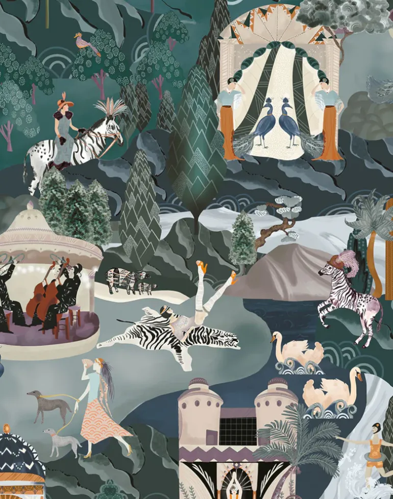 THE ART DECO HILLS TEAL & COPPER