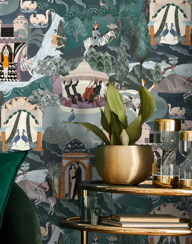 THE ART DECO HILLS TEAL & COPPER