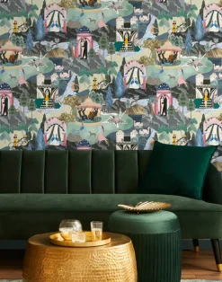 THE ART DECO HILLS TEAL & FUCHSIA