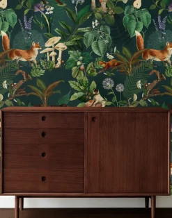 The Forest, Dark Green Wallfabric