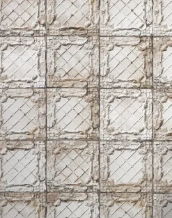 TIN-09 Large White Brooklyn Tins Wallpaper By Merci