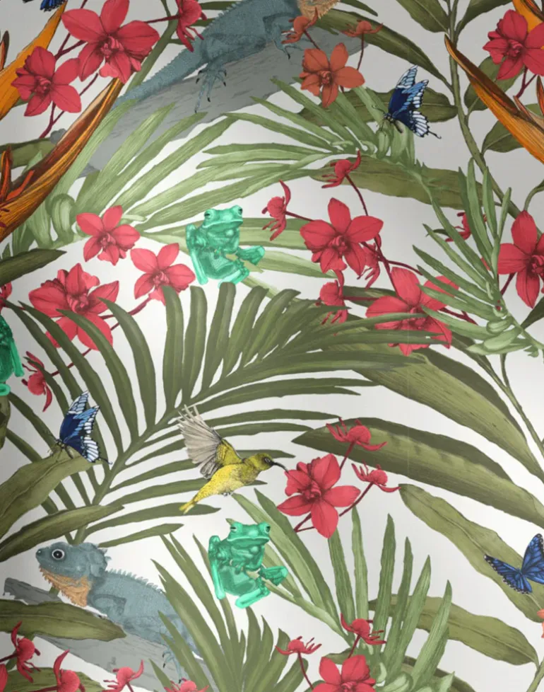 Tropicana, Fresh Green on Pebble Grey