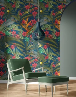 Tropicana, Fresh Green on Navy