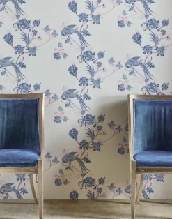 Vintage Bird Trail, Blue/Pink