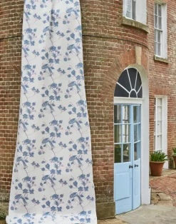 Vintage Bird Trail Fabric, Blue / Pink