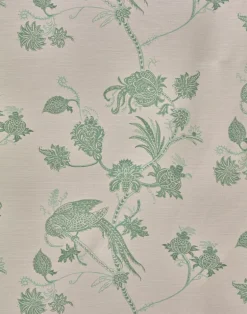 Vintage Bird Trail Fabric, Plaster / Green