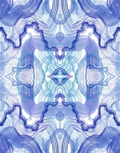 Wave, Ultramarine - Linen Fabric