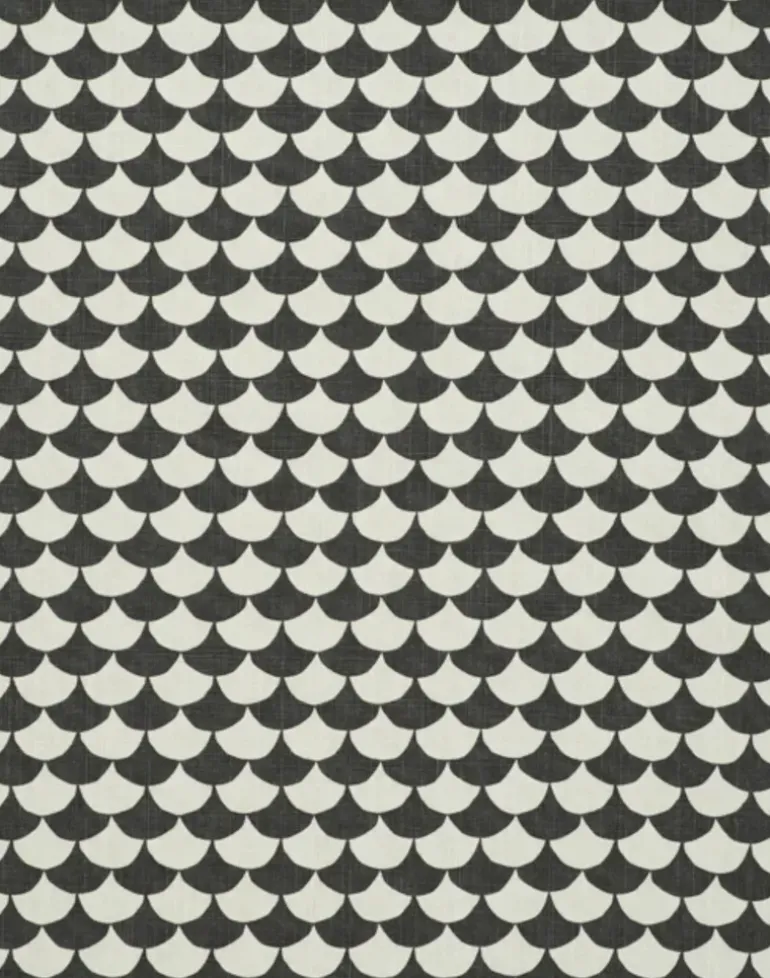 Waves Cotton Fabric, Black / Grey