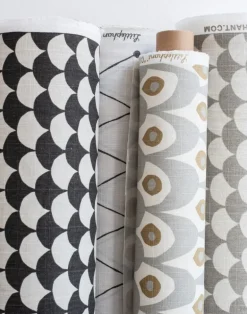 Waves Cotton Fabric, Black / Grey