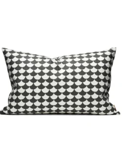 Waves Cotton Fabric, Black / Grey