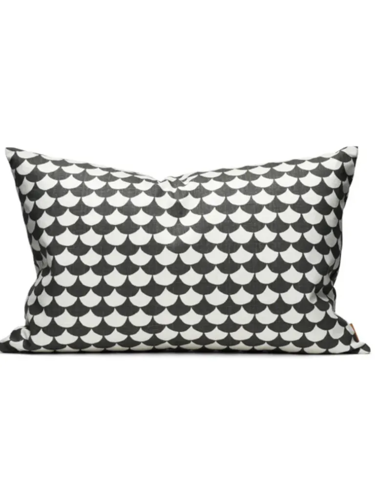 Waves Cotton Fabric, Black / Grey