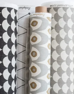 Waves Heavyweight Cotton Fabric, Grey / Grey