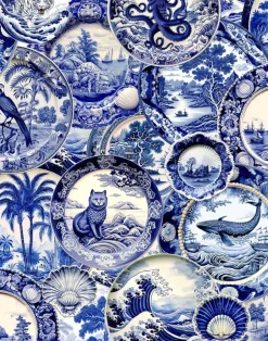 Whimsical Willow Plates, Blue & White