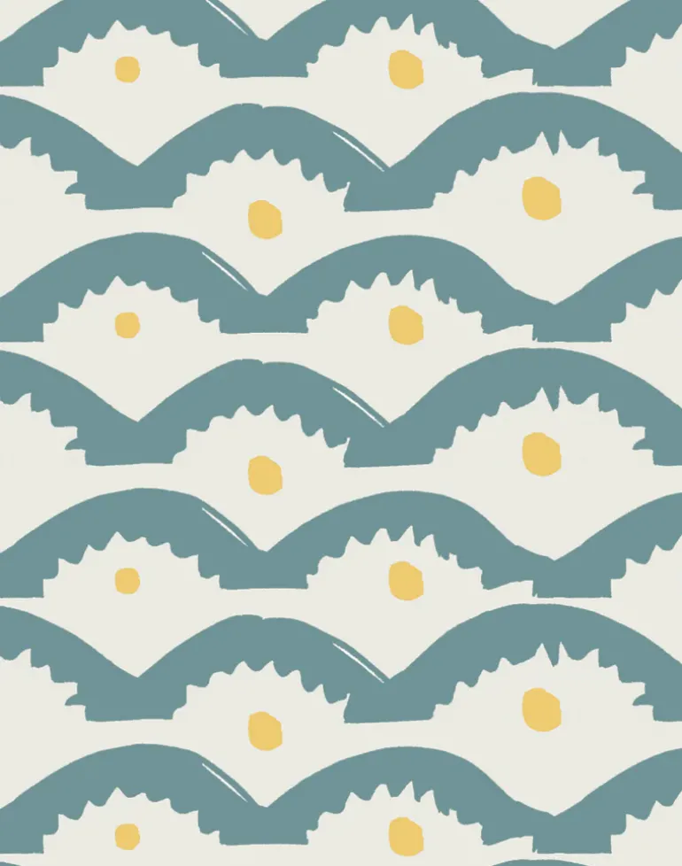 Wiggly Squiggly, Blue and Yellow - LARGE SCALE