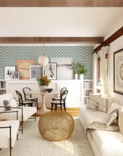 Wiggly Squiggly, Blue and Yellow - LARGE SCALE