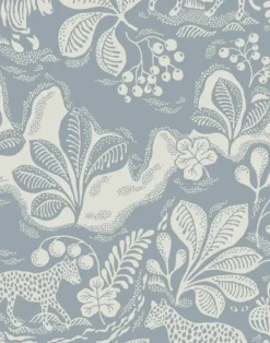 Wild at Heart Linen Fabric, Dusty Blue