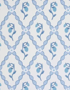 Wild Strawberry Trellis, China Blue