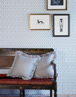 Wild Strawberry Trellis, China Blue