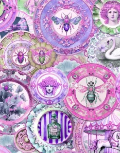 Wonderland Plates, Pink and Lilac