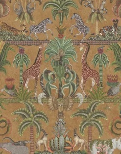 Afrika Kingdom, Olive Green & Spring Green on Metallic Bronze 119/5025