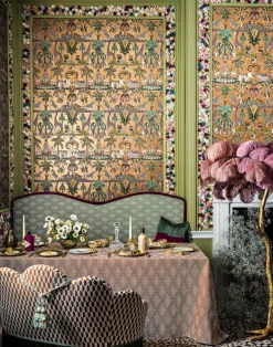 Afrika Kingdom, Olive Green & Spring Green on Metallic Bronze 119/5025