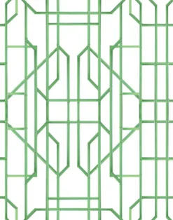 Bamboo Candy, Green on White