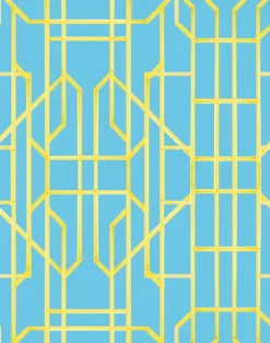 Bamboo Candy, Yellow on Swedish Blue