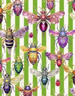 Bejeweled Bugs, Apple Green Stripe