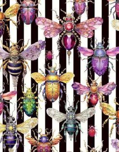 Bejeweled Bugs, Black & White Stripe
