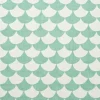 Big Waves Cotton Fabric, White / Aqua