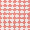 Big Waves Cotton Fabric, White / Coral