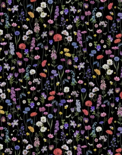 Botanica Black - Medium Pile Velvet