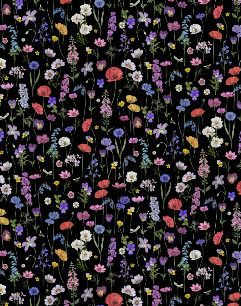 Botanica Black - Medium Pile Velvet