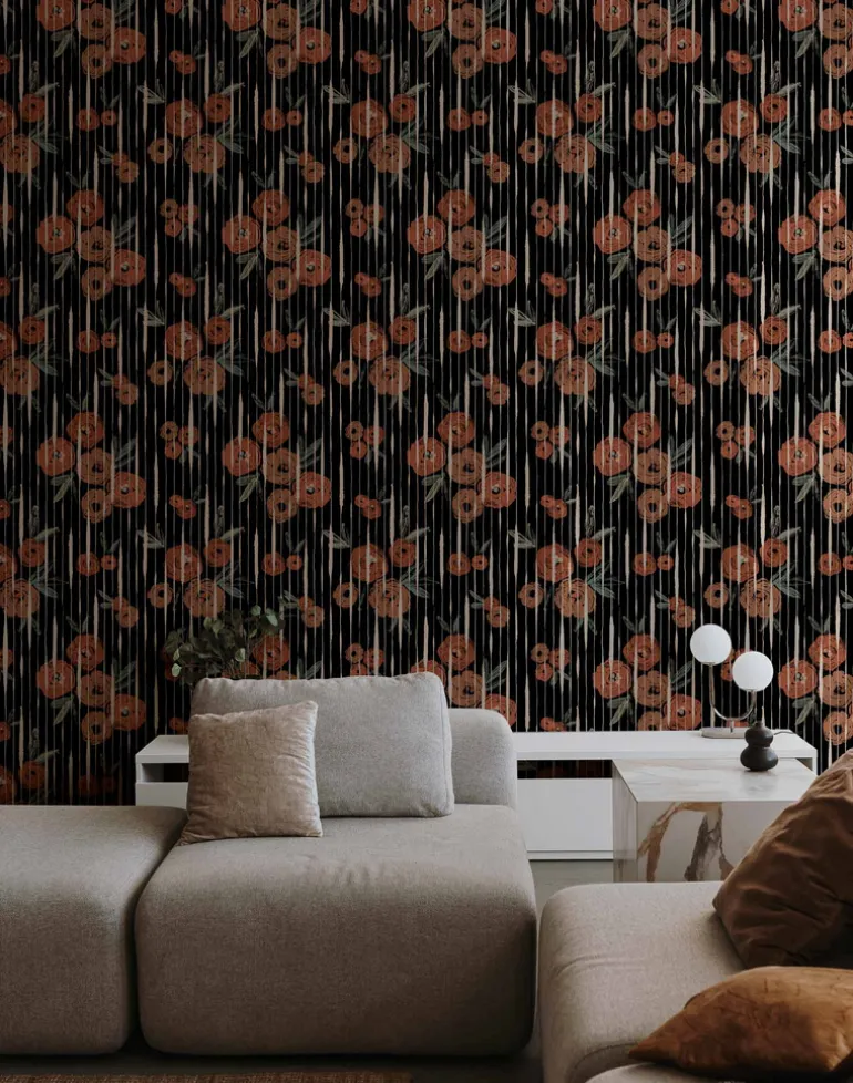 Broken Poppies Black PL5004-6