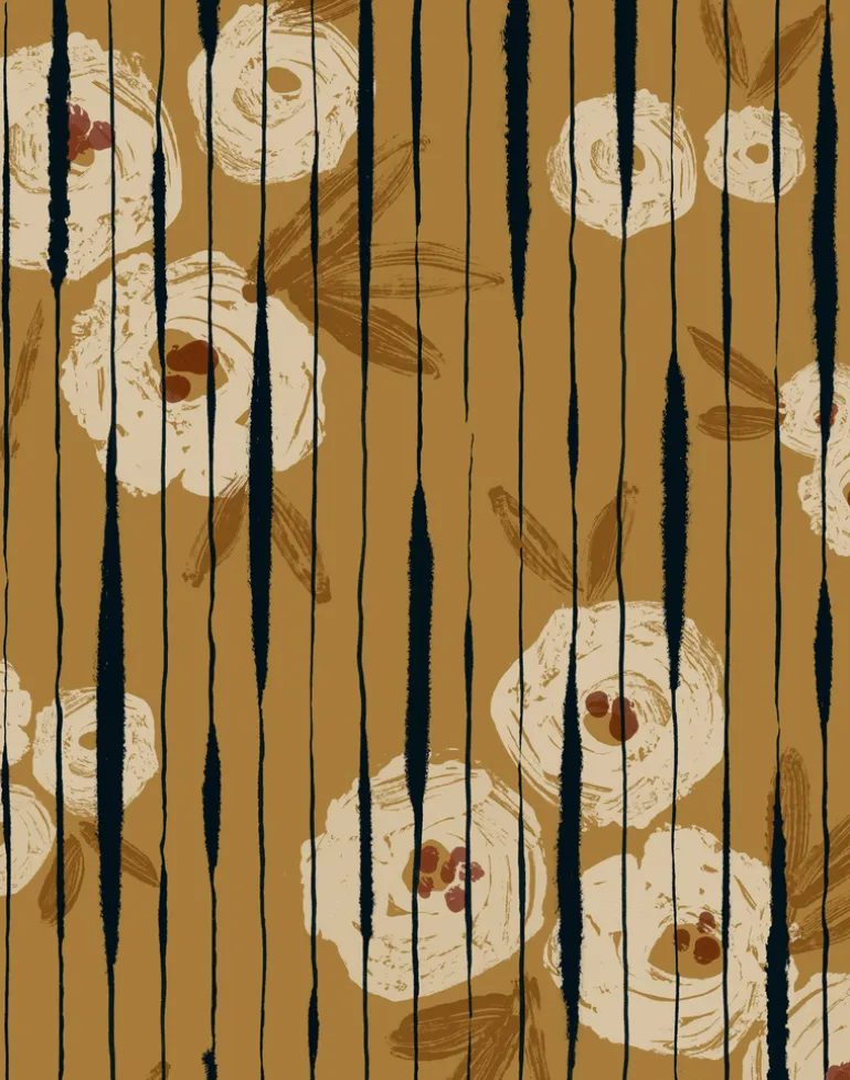 Broken Poppies Ocher PL5004-3