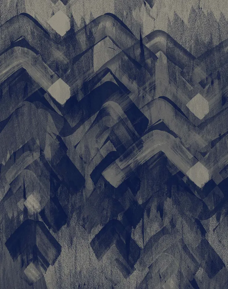 Brushed Herringbone, Blue