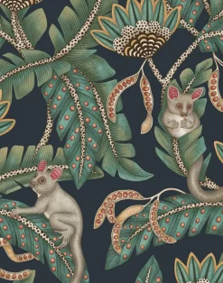 Bush Baby, Teal & Ochre on Ink 119/7034