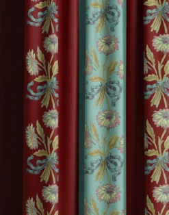 Chateau Stripe, Cherry & Blue Fabric
