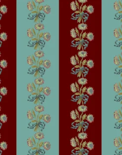 Chateau Stripe, Cherry and Blue