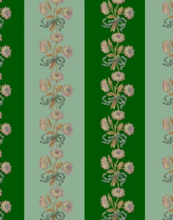 Chateau Stripe, Green & Mint Fabric