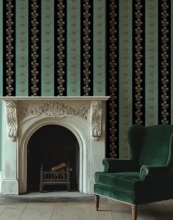 Chateau Stripe, Ink and Mint