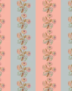 Chateau Stripe, Peach and Cloud