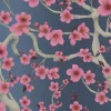 Cherry Blossom Floraison, Pink on Smokey Blue