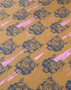 Coco Tiger Mustard Fabric