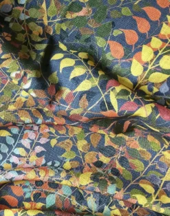 Confetti Leaves Fabric, Ash Grey