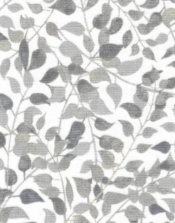 Confetti Leaves Fabric, Indigo Grey