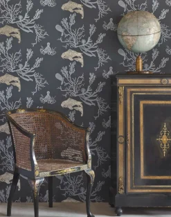 Coral, Charcoal and Gold