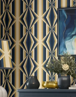 Deco Prism, Sandy Teal Gold